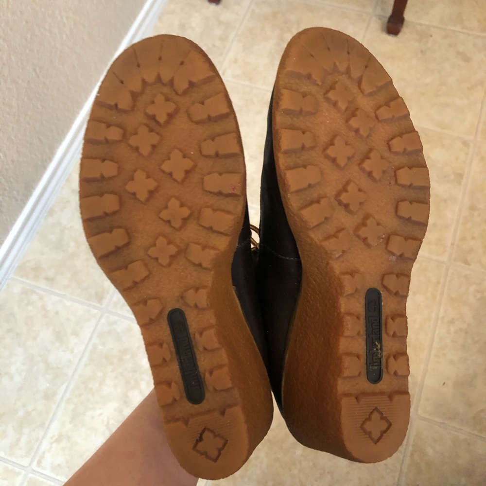 Timberland Amston Dark Brown Leather Wedge Booties - Picture 2 of 3